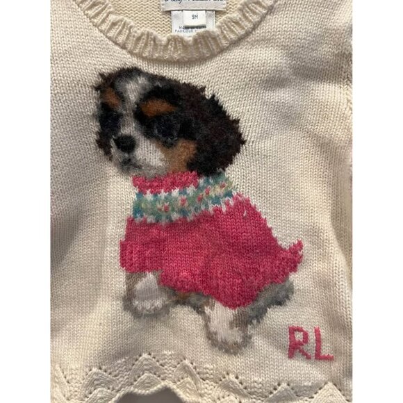 Ralph Lauren girls vintage puppy sweater size 9 months (runs small) - Picture 3 of 5